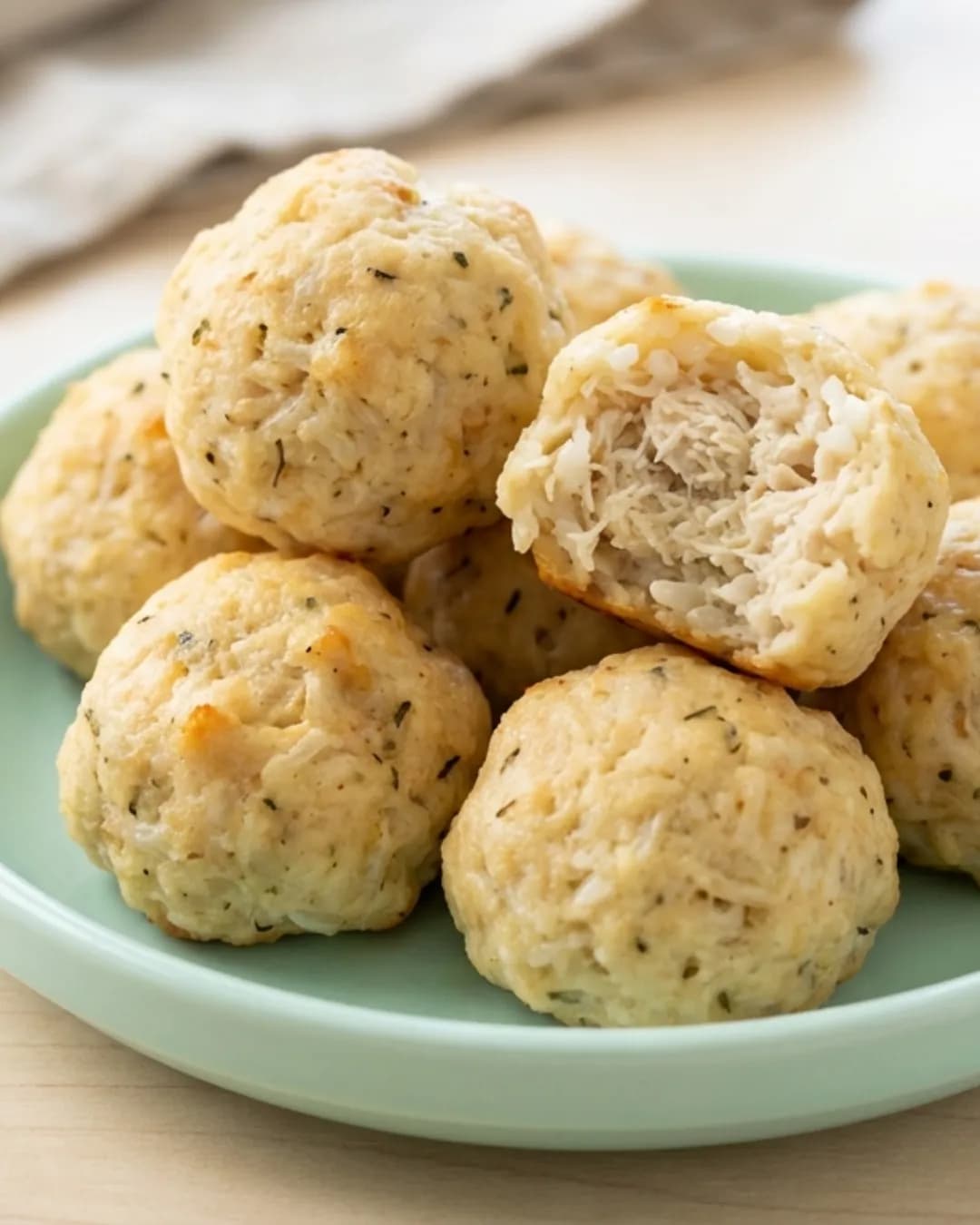 Bolitas de arroz y pollo